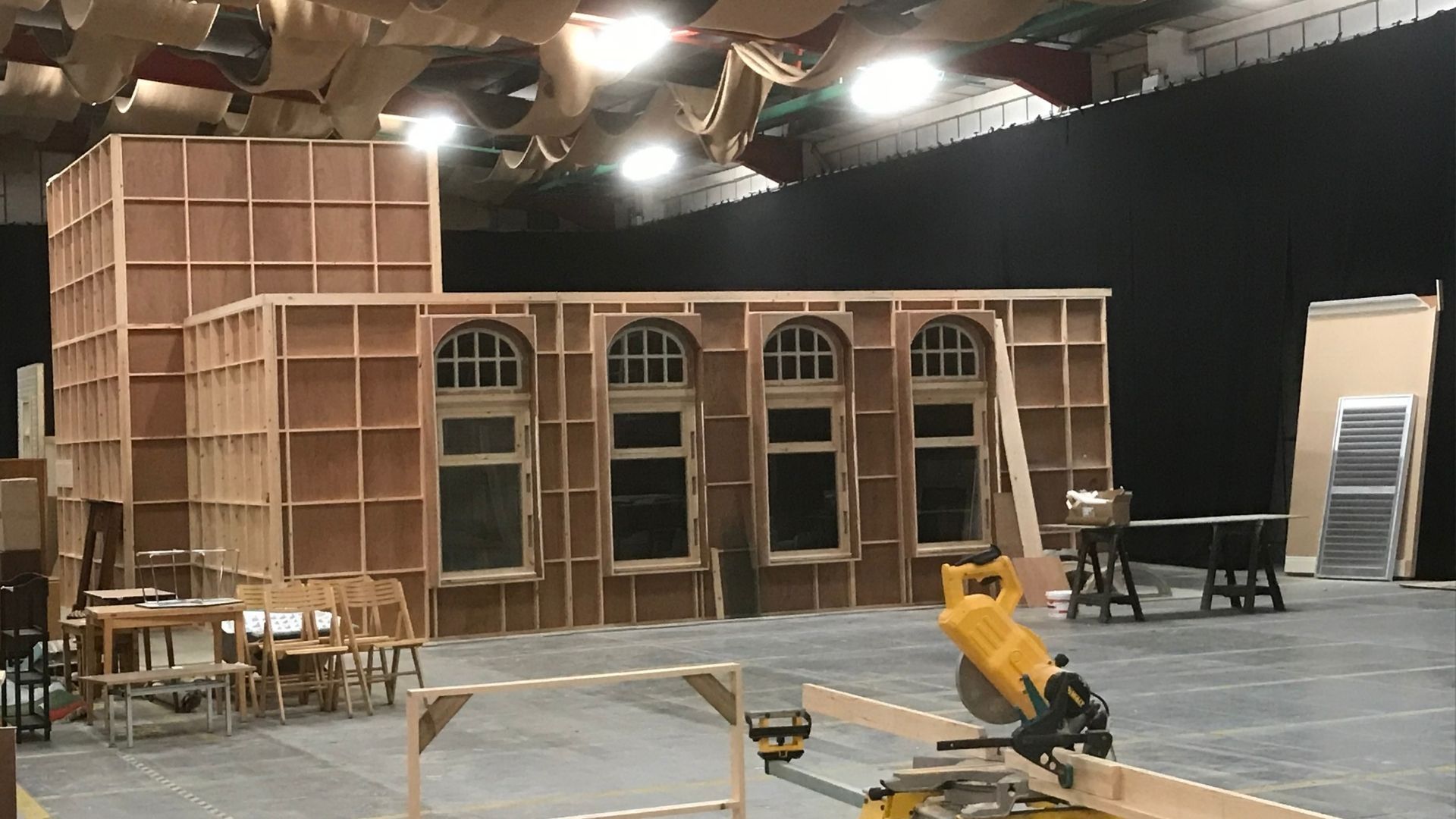 a building being built on a stage